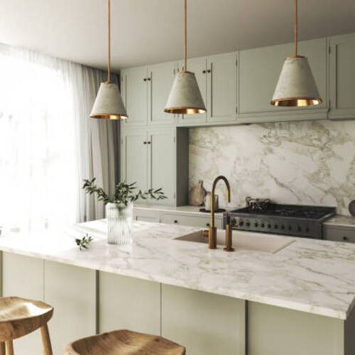 kitchen with marble countertops
