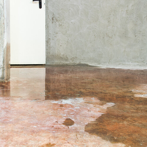 leak on a concrete foundation